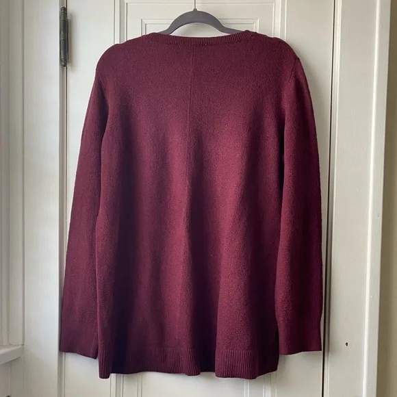 Loft dark raspberry boucle tunic length sweater XL - Picture 5 of 5